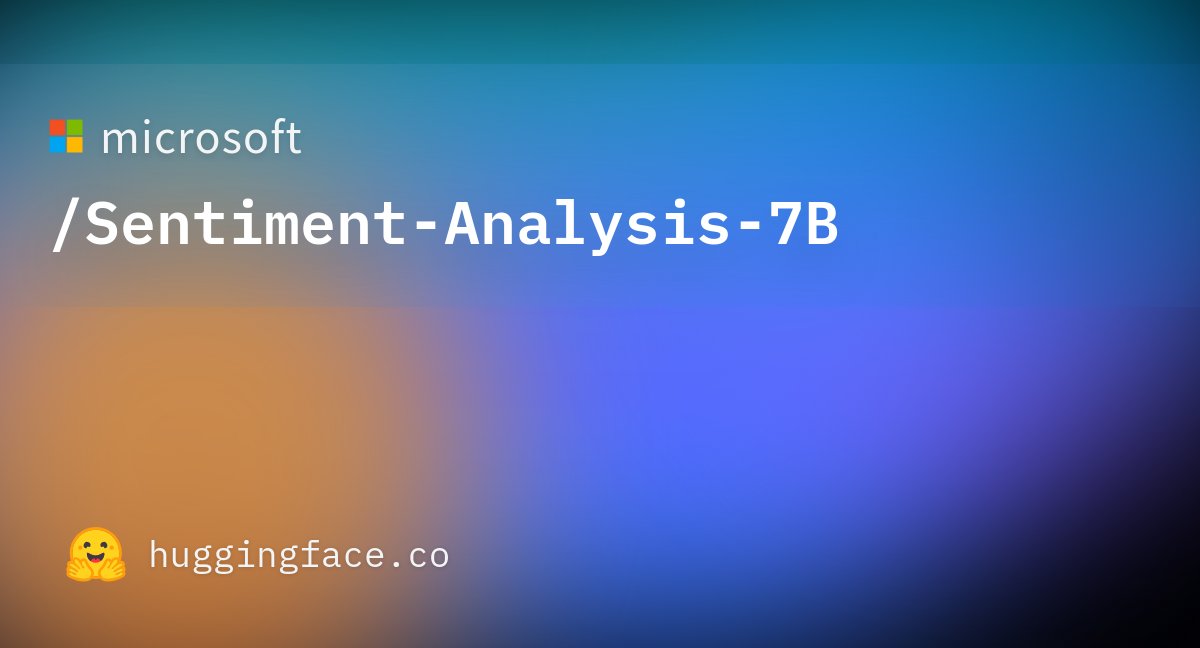 HuggingPapers's tweet photo. Microsoft just released Sentiment-Analysis-7B on Hugging Face

A fine-tuned Mistral 7B that classifies sentiment with no predefined labels,
using reinforcement learning and an LLM judge. https://t.co/VZ9G5mzH3y