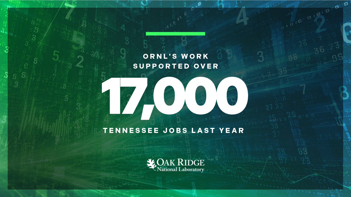 ORNL's tweet photo. ORNL’s scientific capabilities help attract new opportunities to East Tennessee. 

In 2025, ORNL helped state and regional partners secure $1.6 billion in capital investment and more than 1,000 high-paying Tennessee jobs.

Learn more: https://t.co/ck3EI1qyhd https://t.co/B1r4OC5se6