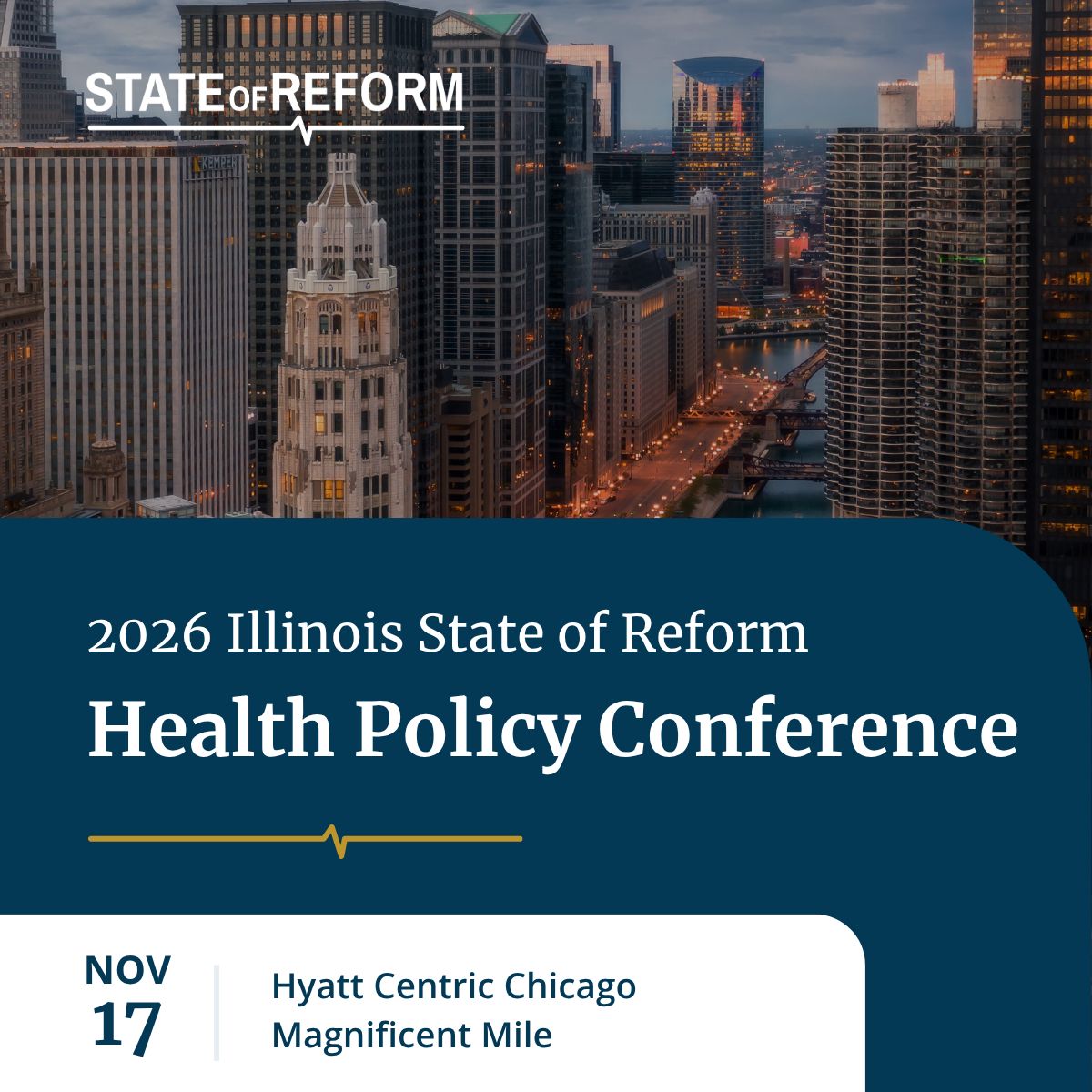 StateofReform's tweet photo. Illinois healthcare is moving fast! Join leaders, policymakers &amp; providers at the 2026 Illinois State of Reform on Nov 17 in Chicago to discuss Medicaid, behavioral health, AI, and more.

Register now: https://t.co/k24WdinQHU

#IllinoisHealthcare #HealthPolicy #StateOfReform https://t.co/gDb5Y8LYMp