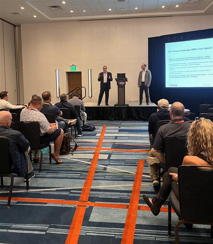 TheChannelCo's tweet photo. One last round of Executive Sessions at #XChange NexGen, and we’re covering some big topics. 👏

🤖 Nathan Phinney, COO at AllSafeIT, on “How to Stop a Bullet with AI”
🔐 Michael Goldstein of entech and Travis Woods of Fort Point IT Solutions on why MSPs should be talking about InfraGard
🧠 Larry Meador, Executive Advisor: Strategy and Communities at MSP Well, on a challenge technology alone can’t fix: burnout

A strong lineup to close out the educational sessions!