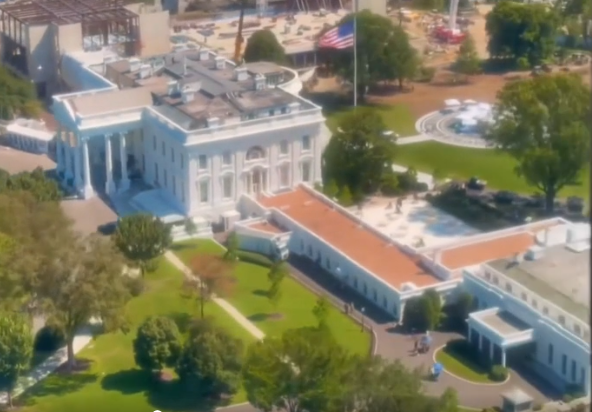 PlotWeaver's tweet photo. A year ago today, White House Ballroom construction began with demolition of the East Wing Facade.
Many lawsuits later, construction is rapid. The (Charlie Kirk?) Ballroom will be beautiful.

Did I call it right, or what name should our White House Ballroom be given? https://t.co/Q3gwxchOXW
