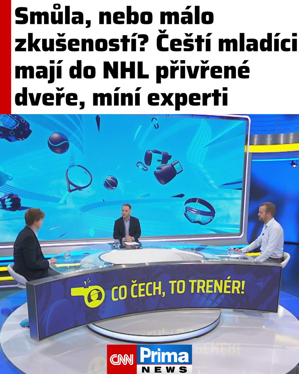 CNNPrima's tweet photo. Česko má spoustu talentovaných mladých hokejistů, kteří ale často mívají problém prosadit se v americké NHL. V pořadu Co Čech, to trenér! o tomto tématu diskutovali hokejový expert Martin Tomaides a bookmaker společnosti Tipsport Martin Švejkar. Tomaides poukázal na to, že ačkoliv jsou čeští hráči šikovní, v nejvyšší americké soutěži každému z nich schází něco jiného, protože i jejich hokejové cesty jsou rozdílné. Více čtěte ZDE: https://t.co/4H0oGzbA8r