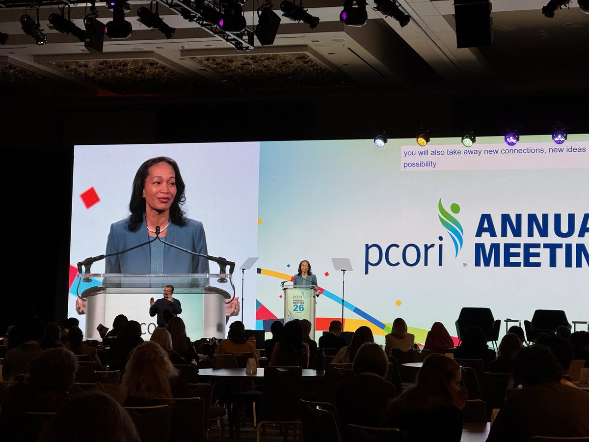 PCORI's tweet photo. 🗨️ This gathering has served to remind us that the leading edge of patient-centered CER is not defined by any single community, technology, or program. 

It is defined by our shared commitment to continually rethink how we generate evidence, who we engage in the process, and how we ensure that information reaches the people who need it most to make healthcare decisions. #PCORI26