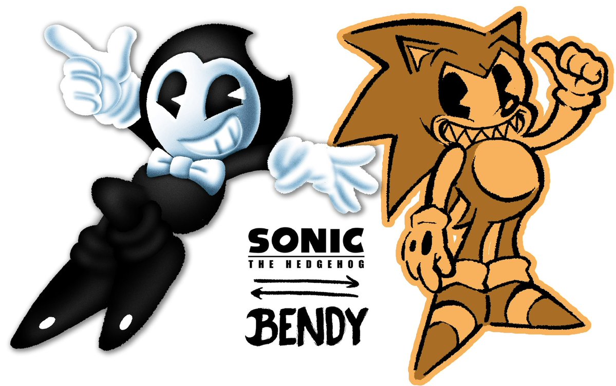 defaultp3rson's tweet photo. sonic and bendy style swap
(surprised i haven’t done this yet) https://t.co/XTd78Im7z7