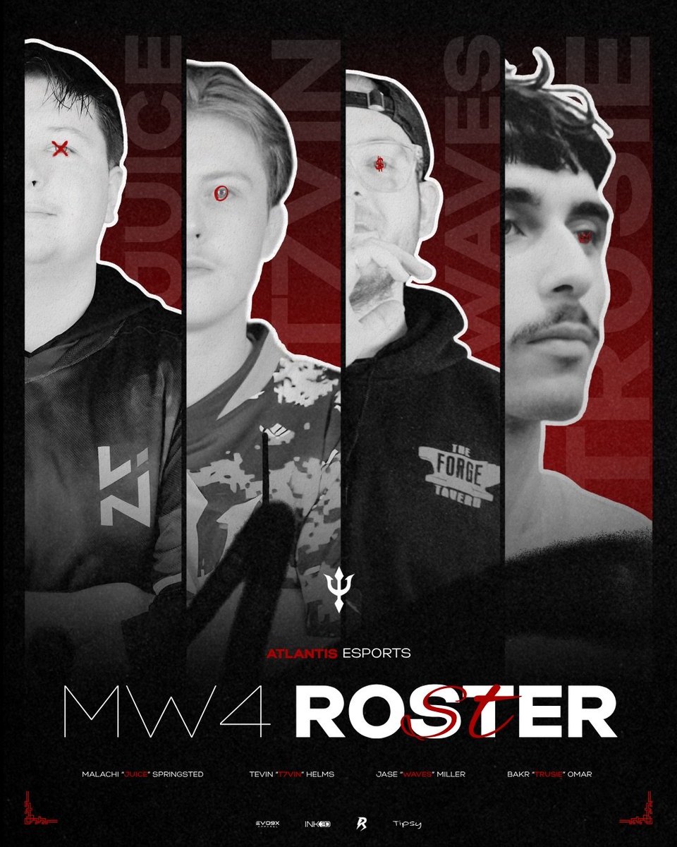 Atlsect's tweet photo. 🚨 PLEASE WELCOME OUR OFFICIAL MW4 ROSTER! 🚨

 THE GRIND BEGINS NOW!! 🔱

🎮 @juiceXcod
🎮 @t7vin
🎮 @JaseWaves
🎮 @Trusiiee https://t.co/u0LQ5Q3CMv