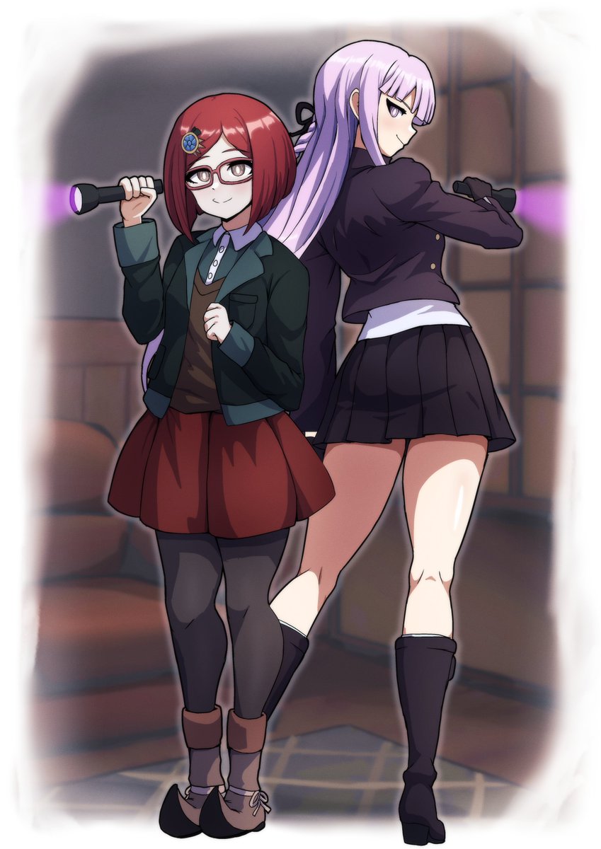 doppelmult39574's tweet photo. Any Danganronpa fans here? 👀 
I've always loved this saga so it was great to see that someone would ask me to draw them from Shinri!
Himiko &amp; Kirigiri commission 🤍
 
#danganronpa #shinritrial https://t.co/6thBEE327H