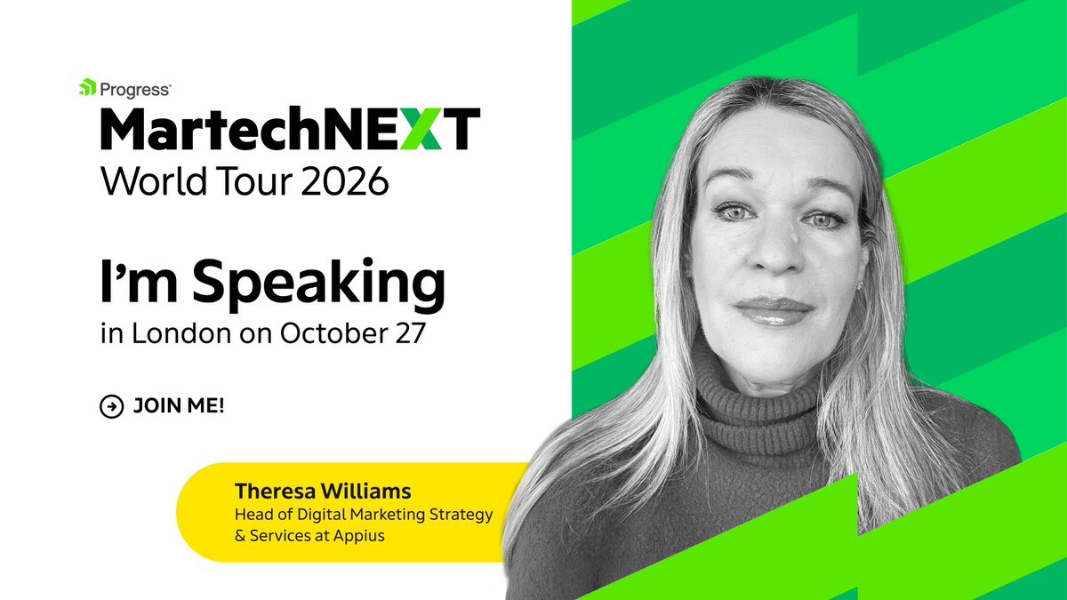Sitefinity's tweet photo. Search is changing fast. AI answers, fewer clicks, more competition. ⚡

Join @appius's Theresa Williams &amp; Natalka Antoniuk at #MartechNEXT London to discover how marketing leaders can boost #AI visibility, build authority &amp; measure success beyond traffic: https://t.co/7gGwJF3TKG https://t.co/dsYlOTV4Lz