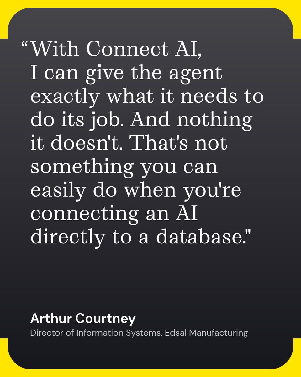 cdatasoftware's tweet photo. A wrong answer from an AI support agent damages customer trust. So @Edsal_Mfg's agent, Ava, reads curated, read-only views of live SQL Server data through CData Connect AI’s MCP endpoint.  

800+ calls in her first week live: https://t.co/OqYAl5dWWq https://t.co/sSLjUeD7Gy