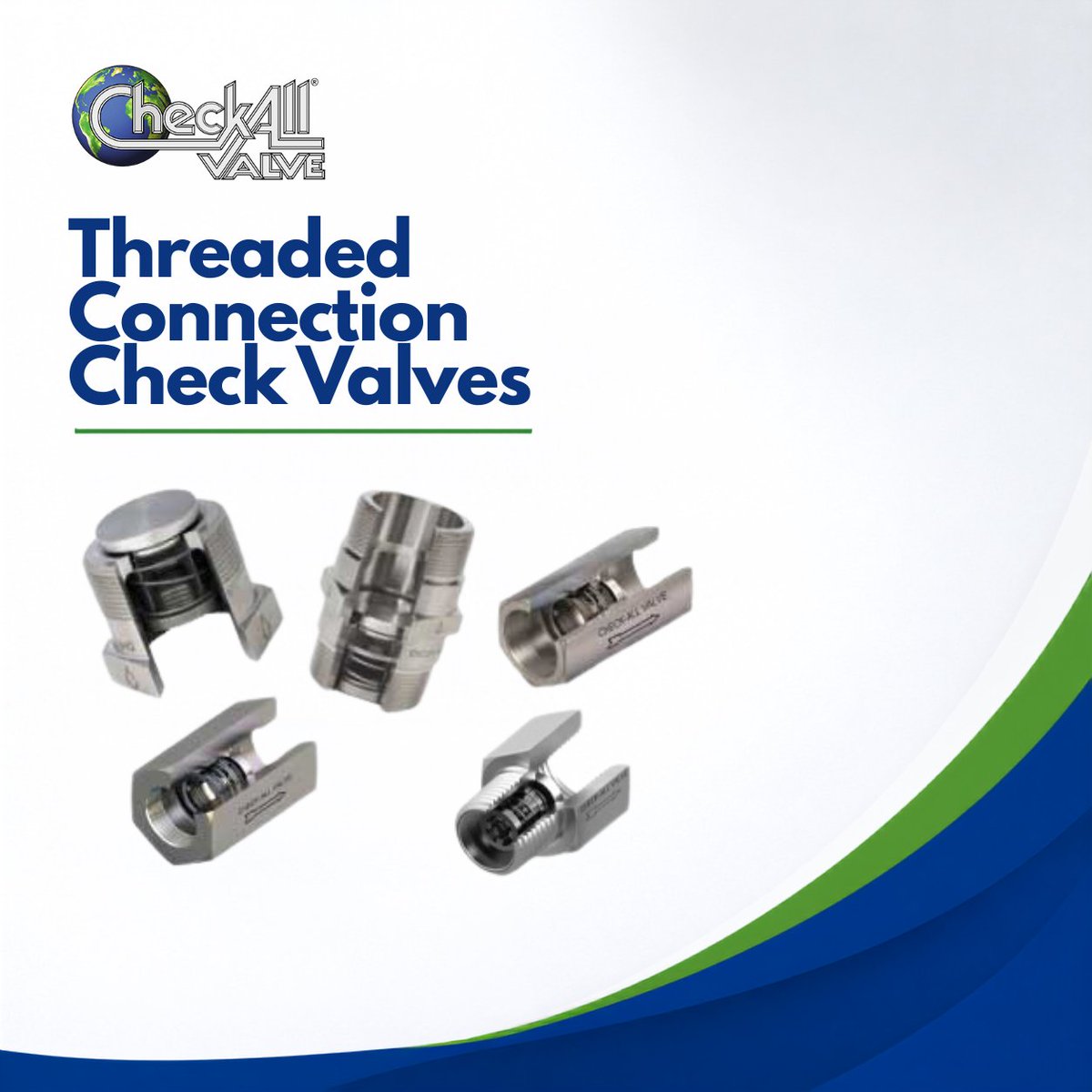 CheckAllValve's tweet photo. Available in NPT and BSPT, with both male and female thread options, Check-All Valve’s threaded
connection check valves offer flexibility for a wide range of applications. 

https://t.co/Qb8iXbxR4i

#CheckValves #Valves #MadeinUSA https://t.co/OwWbphUOln