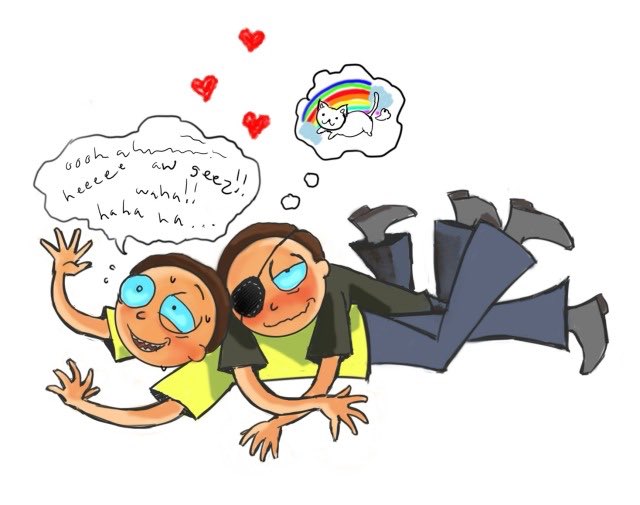 kokomomirage's tweet photo. beef squashed thanks to high forever + puppy pile #pemorty #mortycest https://t.co/MqCDR0DTaq