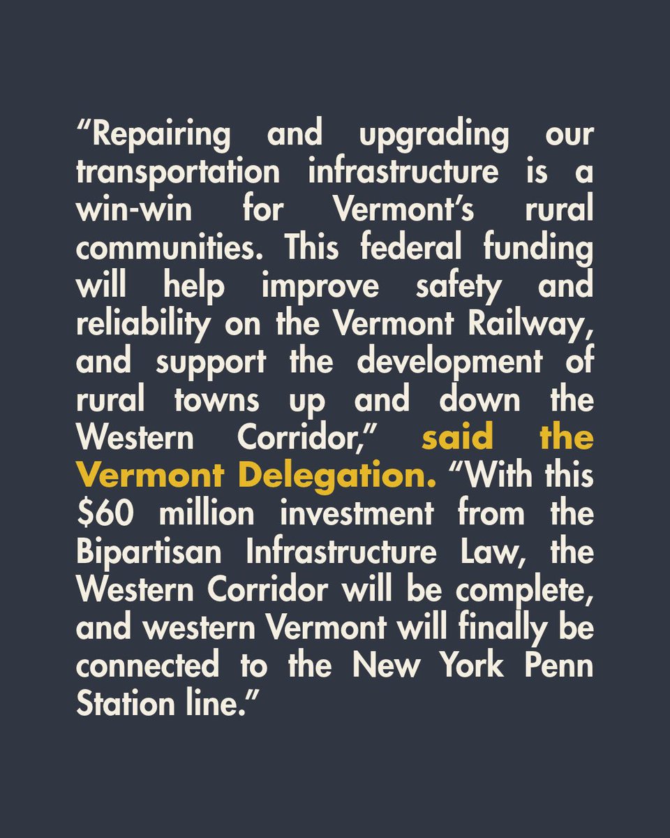 RepBeccaB's tweet photo. Proud to stand with @SenSanders and @SenPeterWelch to announce this major funding that will help improve safety and reliability on the Vermont Railway. It's a win-win for our rural communities! https://t.co/5fHos8yaVo