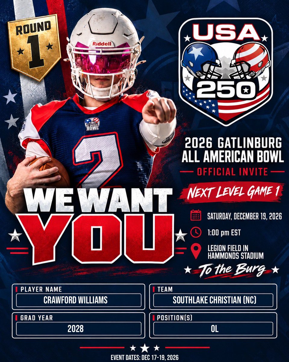c_will2028's tweet photo. Thankful for the invite from @GatlinburgBowl!!! https://t.co/vJlg2cdHOZ