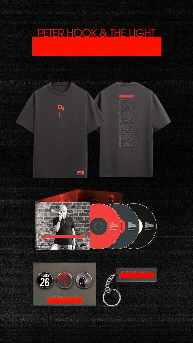 peterhook's tweet photo. If you missed out on some merch during our recent North American tour, all leftover merch is now available online!

Available items include SIGNED shirts, SIGNED live CDs, keychains &amp; badge sets.

You’ll also find discounted items from previous tours.

https://t.co/FwAcvzOans https://t.co/b7uYDKwTQT