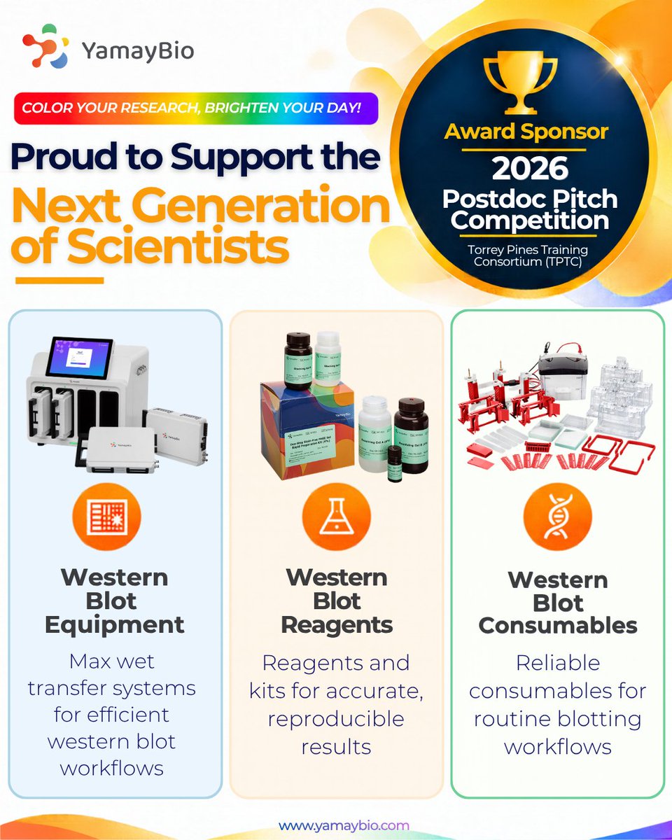 yamaybioinc's tweet photo. Big ideas deserve a stage!
YamayBio is proud to be the Award Sponsor of the 2026 Postdoc Pitch Competition, celebrating San Diego's rising scientific talent!
π
Oct 23 | 2β5:30 PM
π Sanford Burnham Prebys
#YamayBio #PostdocPitchCompetition #ScientificInnovation #Science https://t.co/jnyxfZ4dXg