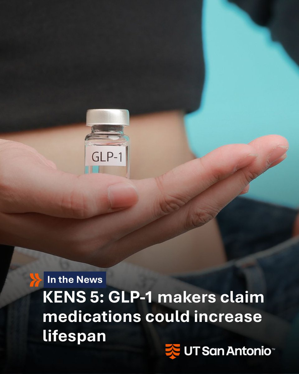 TheLongSOM's tweet photo. Could GLP-1 medications have implications beyond weight management and metabolic health? @uthealthsa researchers are examining whether these therapies may also offer insights into longevity and healthy aging. Report from @KENS5: https://t.co/0emziELuSM https://t.co/27rSsv64nL
