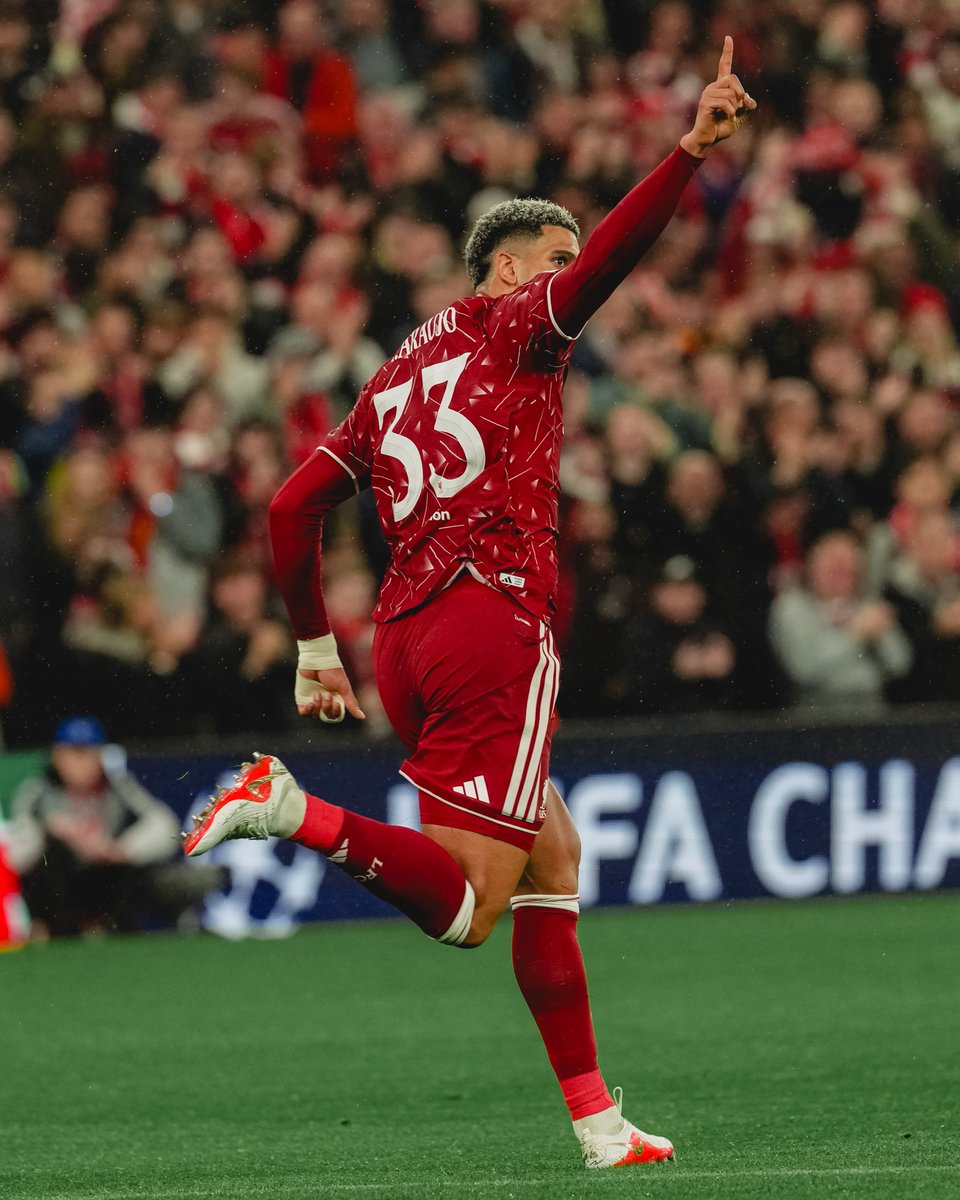 LFC's tweet photo. Two in two #UCL matches for Ronald Araujo 👌 https://t.co/zY8YbgAWeW