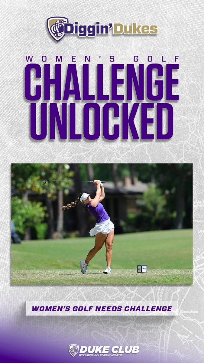 JMUDukeClub's tweet photo. Challenge Unlocked 🔓 @JMUWGolf 

#GoDukes | #ProudAndTrue https://t.co/OFZjSVR4cz
