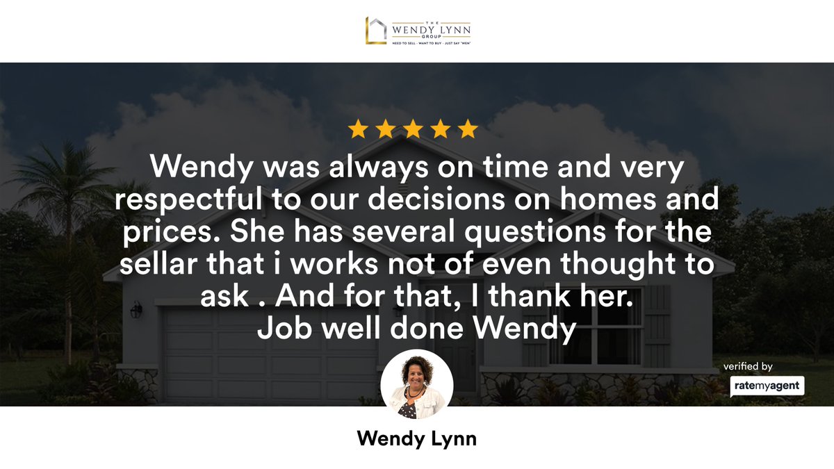 Wendy_Realtor's tweet photo. Thank you so much for the review! So greatly appreciated!!!

https://t.co/I16rRYaGxY

...
#sold #wendylynngroup #realtor #sarasota #bradenton #srq #lwr #realestate #clientreview 5★★★★★Wendy was fabulousRateMyAgent🛌 4 🛀 2 🚘 2ies https://t.co/ydiQ1TMPyr