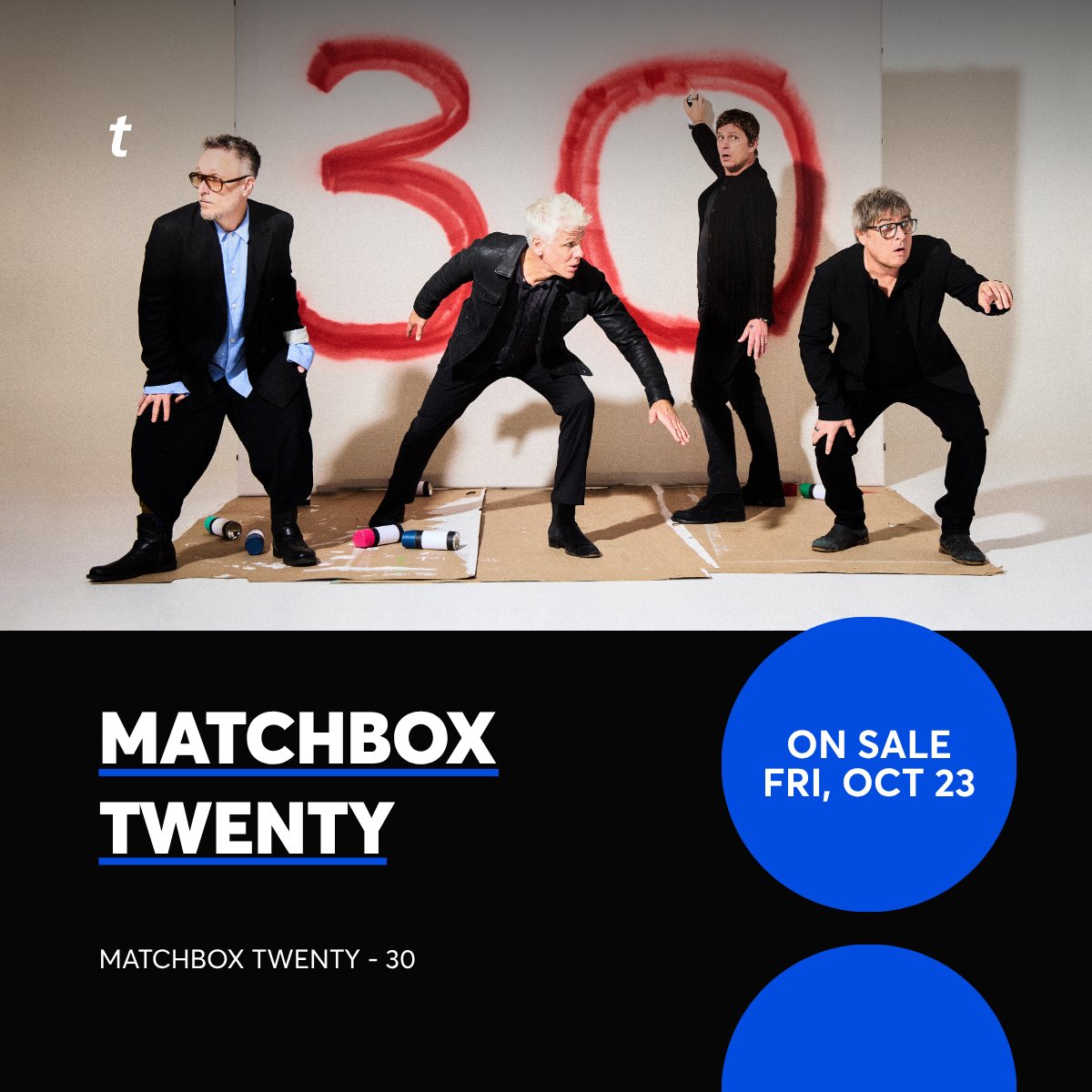 Ticketmaster's tweet photo. 🎶 @matchboxtwenty on sale FRI, OCT 23

🎟️: https://t.co/MfZpJSxfiG https://t.co/NR8460H0au