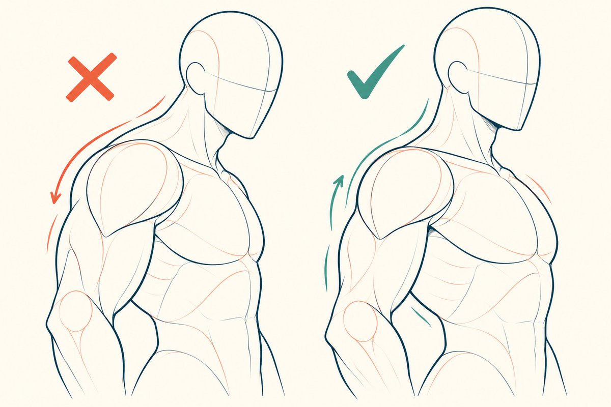 Swaylyx's tweet photo. How to draw shoulders and neck anatomy correctly! https://t.co/xLf1A6diRV