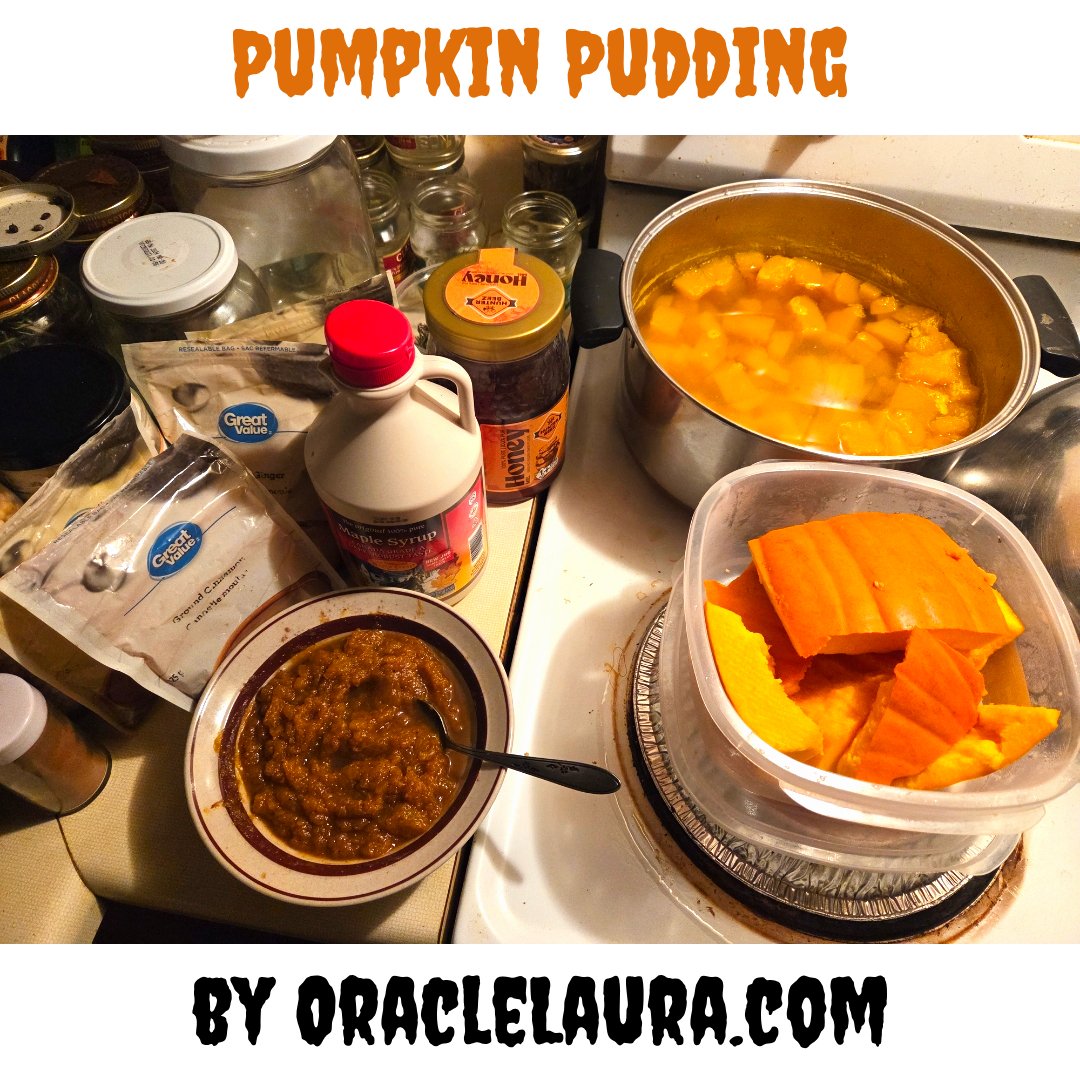 OracleLaura's tweet photo. Here's my pumpkin pie (&amp; pumpkin pudding) recipe! 

#halloween #jackolantern #pumpkin #halloweenpumpkin #pumpkinpudding #pumpkinpie #food #cooking #recipe #psychicreadings #psychicmedium #psychic #vancouverpsychic https://t.co/NdiGZu18M9