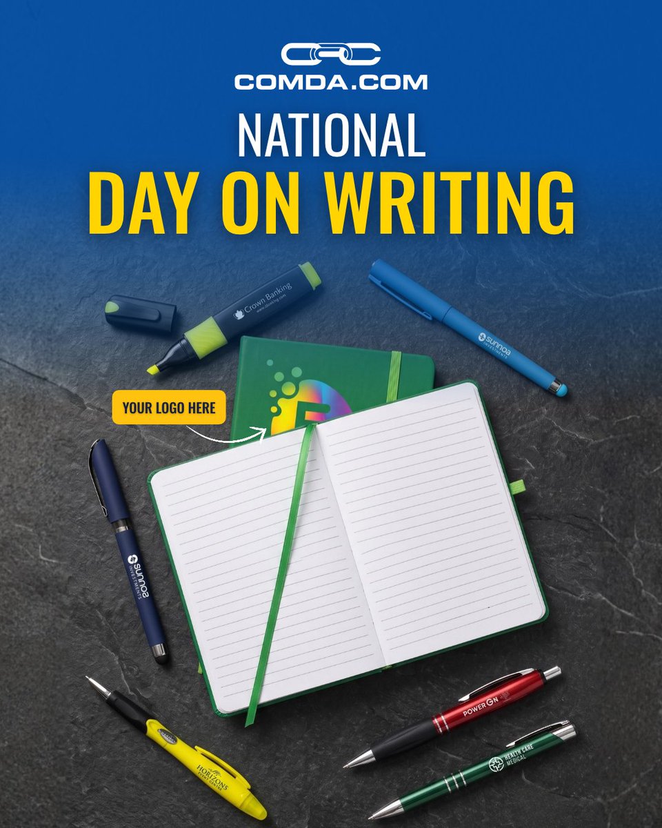 ComdaPromo's tweet photo. Celebrate National Day on Writing!

Custom metal pens, gel pens, and padfolios keep your logo visible during every meeting and brainstorm. Turn daily note-taking into lasting brand exposure.

Shop custom pens now: https://t.co/w6luNlmw9S

#NationalDayOnWriting #COMDA https://t.co/vFifIyjQn2