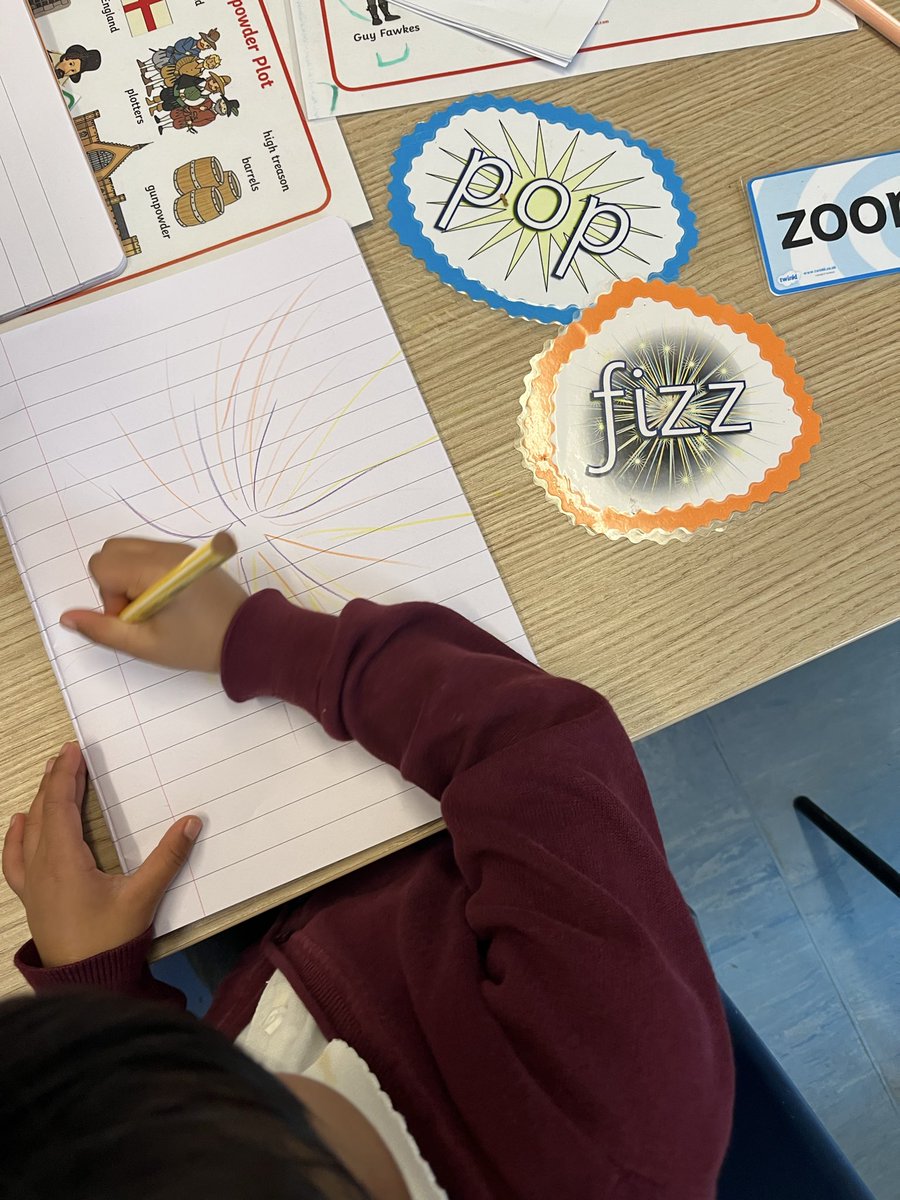 ReceptionBh's tweet photo. We’ve been learning all about fireworks and the gunpowder plot. We created our own fireworks and thought of words that describe the sounds they make. “Fizz, bang, pop.” @busheyheathjm #busheyheathUW #busheyheathliteracy https://t.co/W1XkZgEP2Q