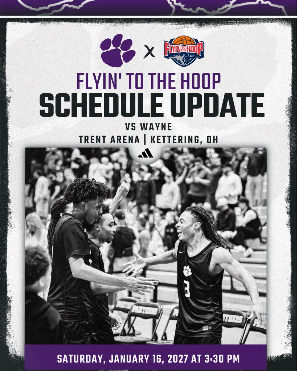 PCTigersHoops's tweet photo. 👀 SCHEDULE UPDATE‼️

Excited to be part of the prestigious Flyin’ To The Hoop event at Trent Arena in Kettering, Ohio!

📍 Saturday, January 16, 2027
🏀 Pickerington Central vs. Wayne
⏰ 3:30 PM

#FlyinToTheHoop ✈️ #TheStandard 😈 https://t.co/WRJi1Jcwav