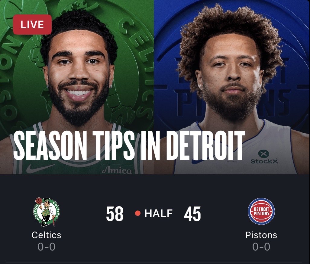 GalvanisedF1's tweet photo. Pistons down by 13 points after 2nd quarter https://t.co/ED9mFGDazH