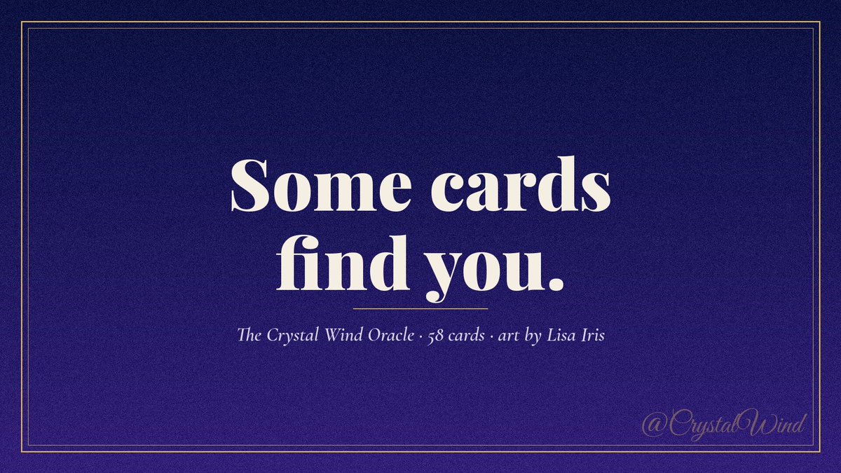 CrystalWind's tweet photo. Some cards find you.

You shuffle, you pause, and one slips out before you meant it to.

That is the card.

#OracleCards #Intuition https://t.co/3pzntVLkED