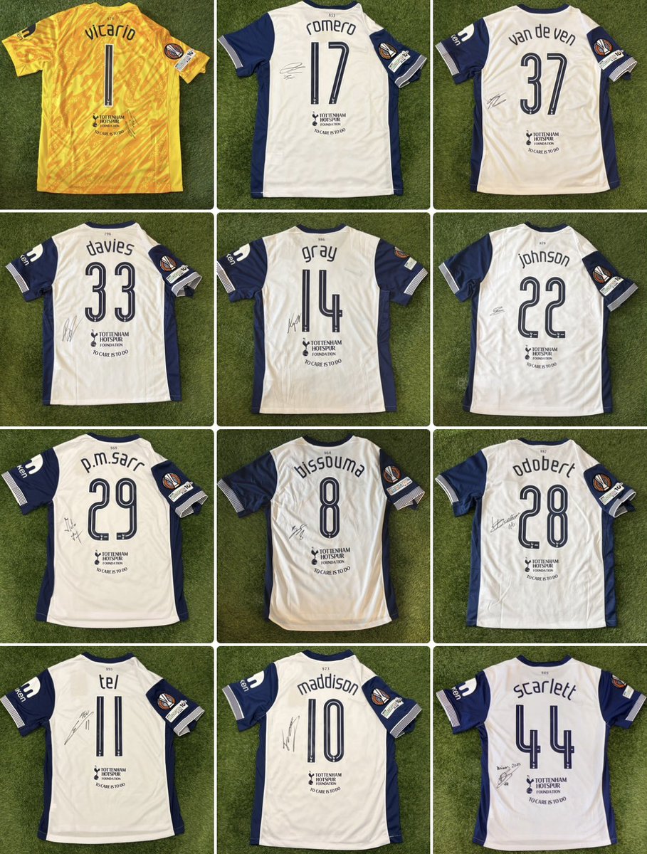 _ROMemorabilia_'s tweet photo. Signed Tottenham Hotspur Europa League Winners shirts (not match worn to be clear) with Certificate of Authenticity ✍️ #THFC   

Can be framed like the example👇

Any 2 photos of your own choice and name plaque (club logo/badge can go either side of the wording if you wish) 🖼️ https://t.co/KBiWn11ud4
