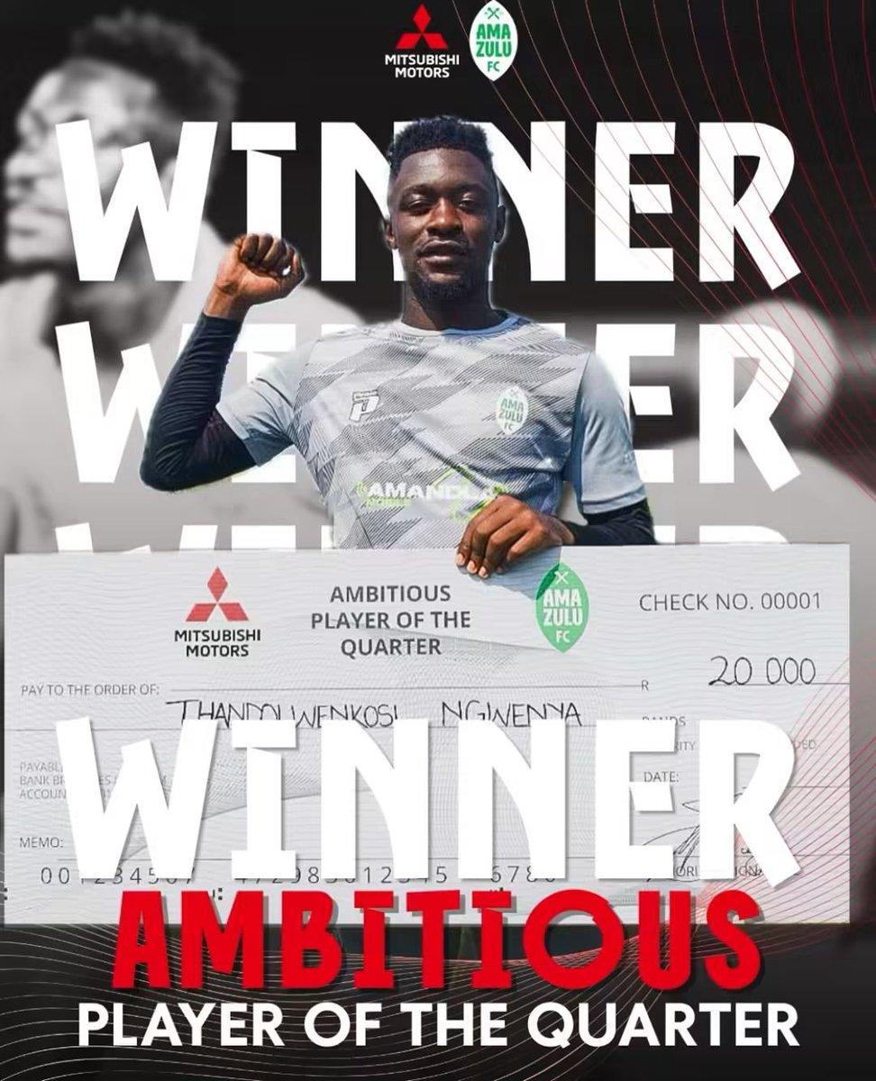 ProsportInt's tweet photo. 🏆💚🤍 PLAYER OF THE QUARTER!

Congratulations to Thandolwenkosi Ngwenya on being crowned AmaZulu FC’s Player of the Quarter! 🌟⚽

A well-deserved recognition for his outstanding performances, unanimously voted for by the Usuthu faithful! 👏🔥

📷: @AmaZuluFootball https://t.co/XU2hRuXyEx