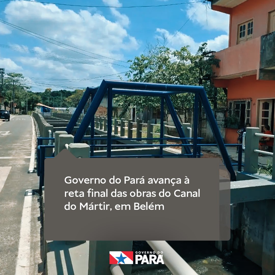 GovernoPara's tweet photo. A Secretaria de Estado de Obras Públicas avança para a reta final das obras de saneamento e urbanização do Canal do Mártir, no bairro do Curió-Utinga. Com cerca de 90% dos serviços executados, esses trabalhos beneficiam mais de 20 mil pessoas na capital paraense.

Saiba mais: https://t.co/96sRQyq6D3