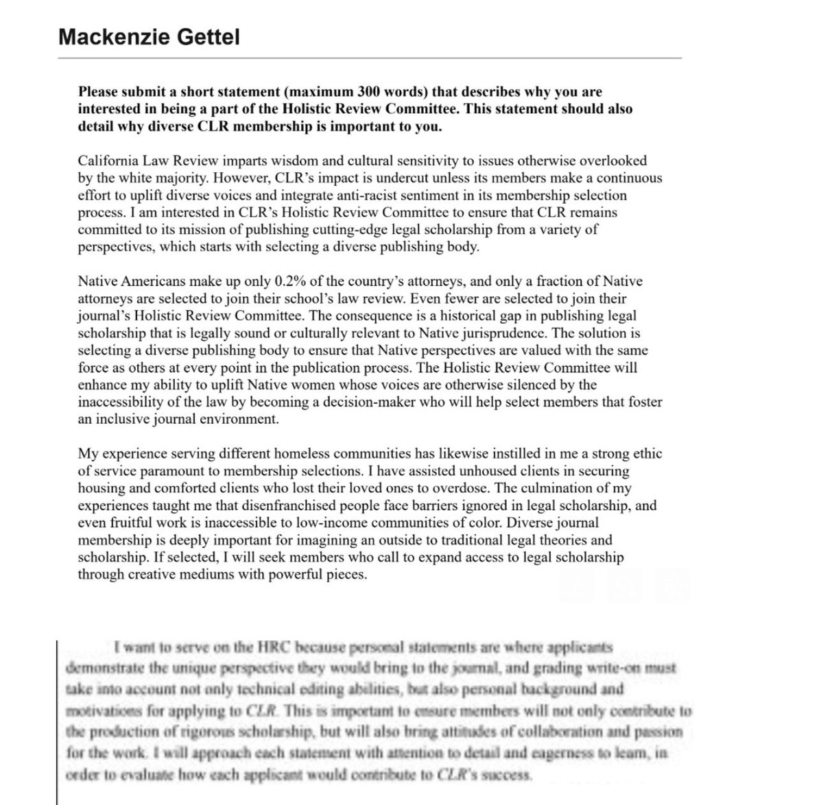 aaronsibarium's tweet photo. BREAKING: The flagship law review at UC Berkeley is poised to delete all internal application records after we reported on the journal's use of personal statements to promote "diversity," sparking concerns that the journal is attempting to destroy evidence of unlawful discrimination.

The law review will vote tomorrow on a document retention policy that would require the journal to delete all "Write-On application materials following the conclusion of each year's Write-On process," as well as any materials related to the election of the journal's Holistic Review Committee. It would also bar the law review from retaining "any recordings of election forums."
 
As a reminder, law review editors have pledged in writing to "uplift Native voices," weigh "diverse life experience" against "technical editing abilities," and "integrate anti-racist sentiment" into the selection process.