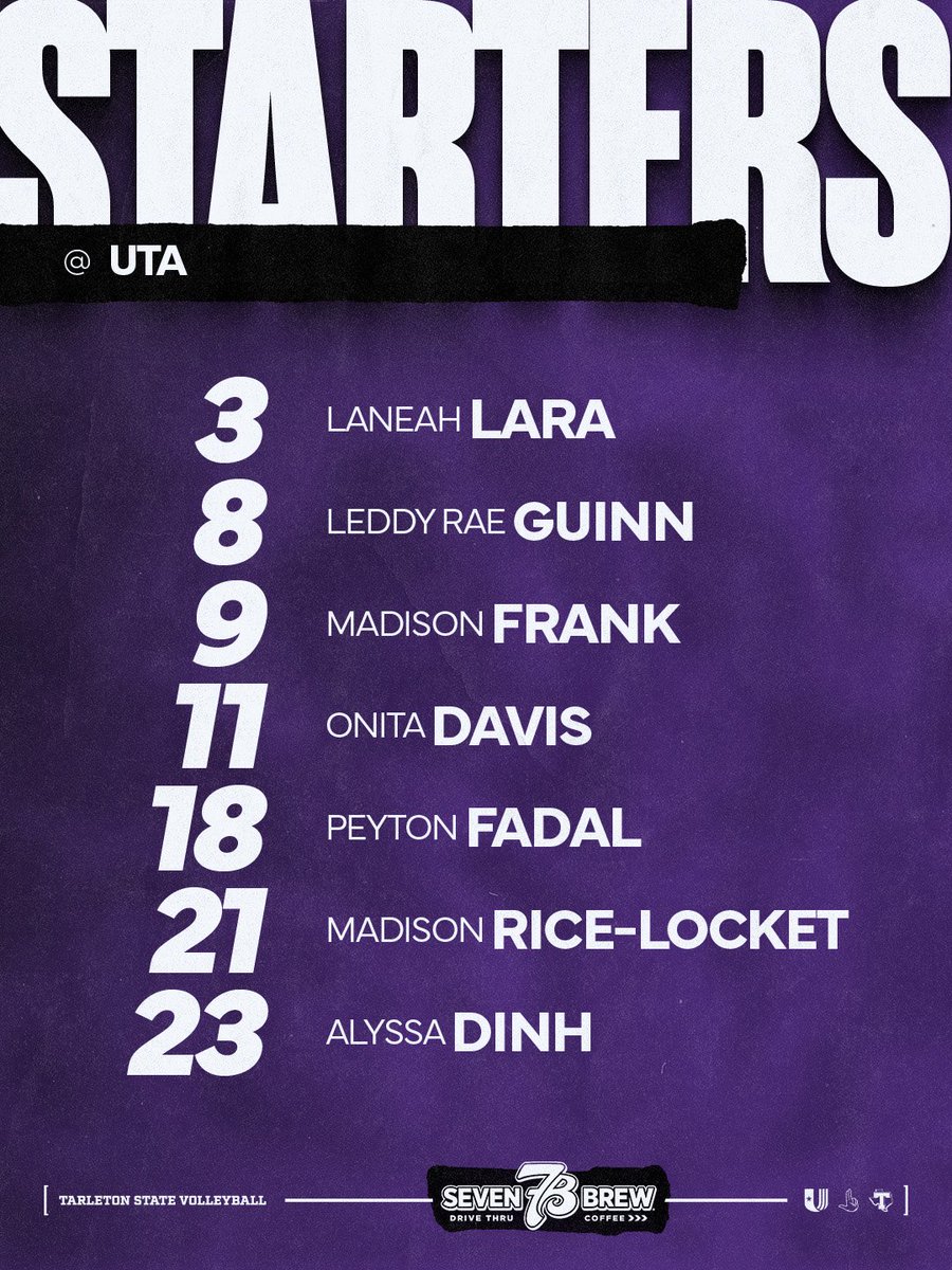 TarletonVB's tweet photo. Same starters! 

Watch | https://t.co/RGk37EAiQY
Live Stats | https://t.co/8FaZxDga20 https://t.co/NrXnnTvN5j