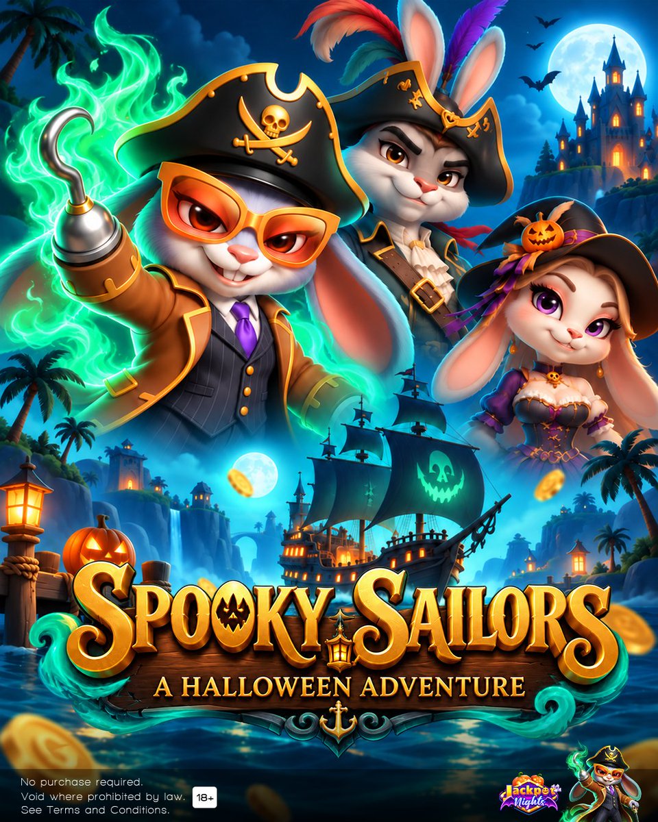 JackpotNights's tweet photo. 🏴‍☠️ Jax, Captain — a word with you.

You've heard of the Undead Treasure. Gold that went into the ground with its owner and stayed there. 👻🪙

I'm going to get it. Not because I'm brave — brave men don't come back. Because I'm patient, and I'm remarkably good at borrowing things.

The ship's full. Mostly. There's one hammock left. One.

━━━━━━━━━━━━
🏴‍☠️ REPLY 🏴‍☠️ IF YOU WANT IT
🌙 Then meet me at the dock at midnight the day after tomorrow.
━━━━━━━━━━━━

No contract. No promises. I don't make promises — I make arrangements. Savvy? 😏

⚓ Bring a friend if you like. They can row.

— Jax. Captain of the Spooky Sailors. Probably.

#SpookySailors #JackpotNights