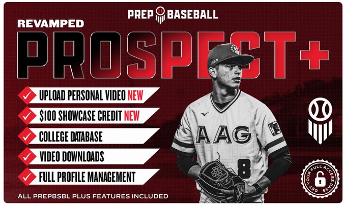 PrepBaseballMS's tweet photo. More Tools. More Exposure. More YOU. 💪 

Purchase a Prospect Plus subscription and receive a $100 showcase credit AND unlock the ability to upload your own videos to your profile. 👀👇 

Subscribe Today: https://t.co/tcSDpVTsva https://t.co/dOSyr2wVAR