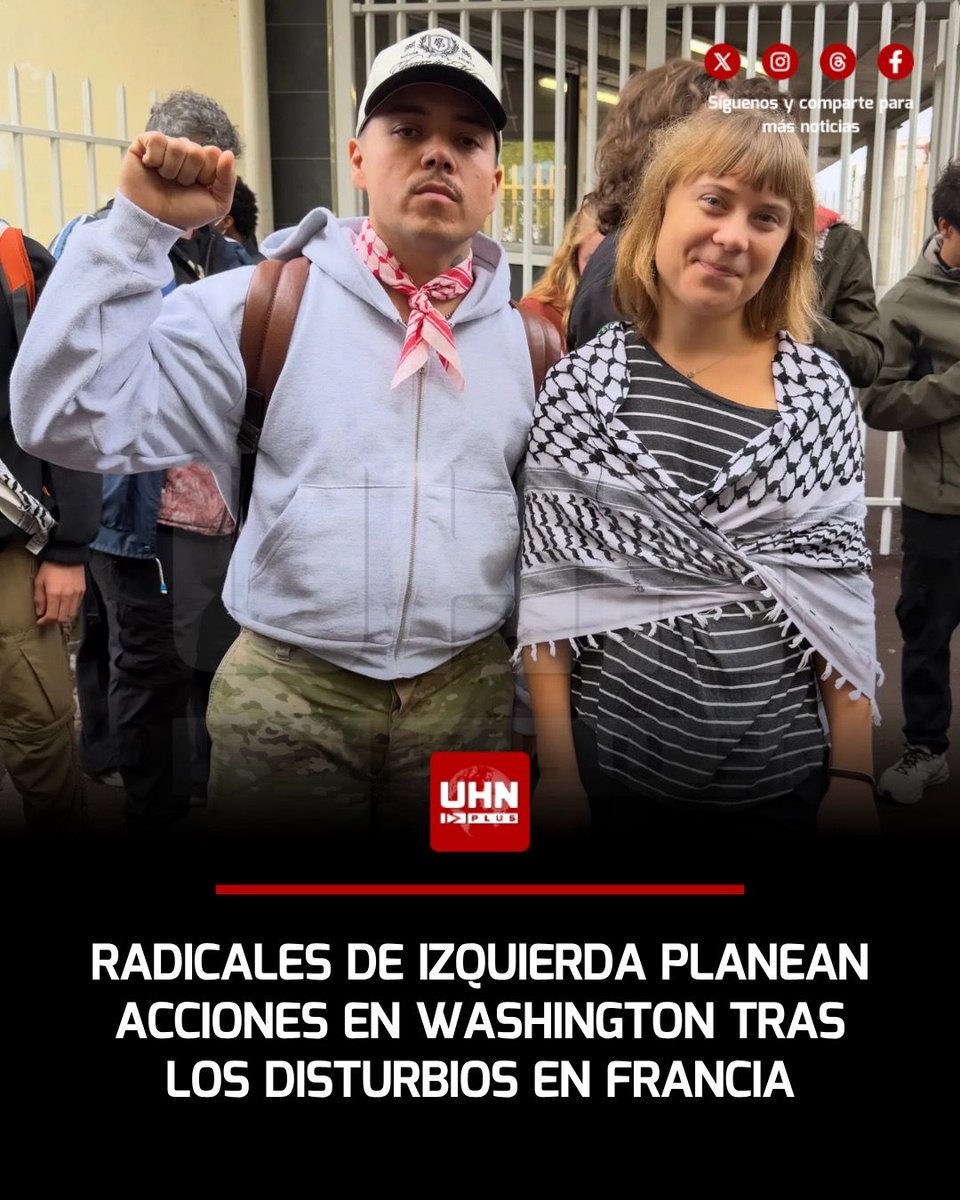 UHN_Plus's tweet photo. 🇺🇸🇫🇷‼️ | Radicales de EE.UU. viajan a Francia para unirse a protestas contra la policía y planean llevar los disturbios a su país: un rapero de Minnesota instó a “levantar el infierno” en suelo americano, mientras grupos vinculados a la izquierda organizan acciones en Washington. https://t.co/pvfeb1kQ9P