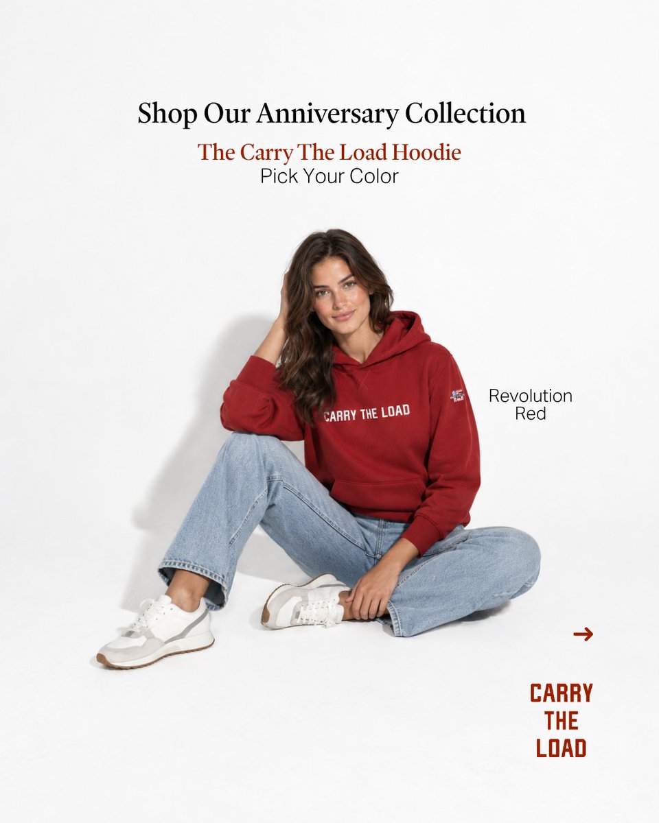 CarryTheLoad's tweet photo. Celebrate 15 years of Carry The Load with our limited-edition anniversary hoodie, available in 6 colors. 
Shop now  before they’re gone: https://t.co/xsddqPvFeV  
#CarryTheLoad #15Years #ShopNow #Anniversary https://t.co/RX3v3HfT1a