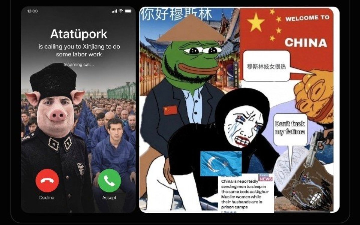 Noax_Zou's tweet photo. @orumcek_3 中国主人正在新疆美丽的再教育中心培训土耳其肥猪 https://t.co/JIBWwwYDoL