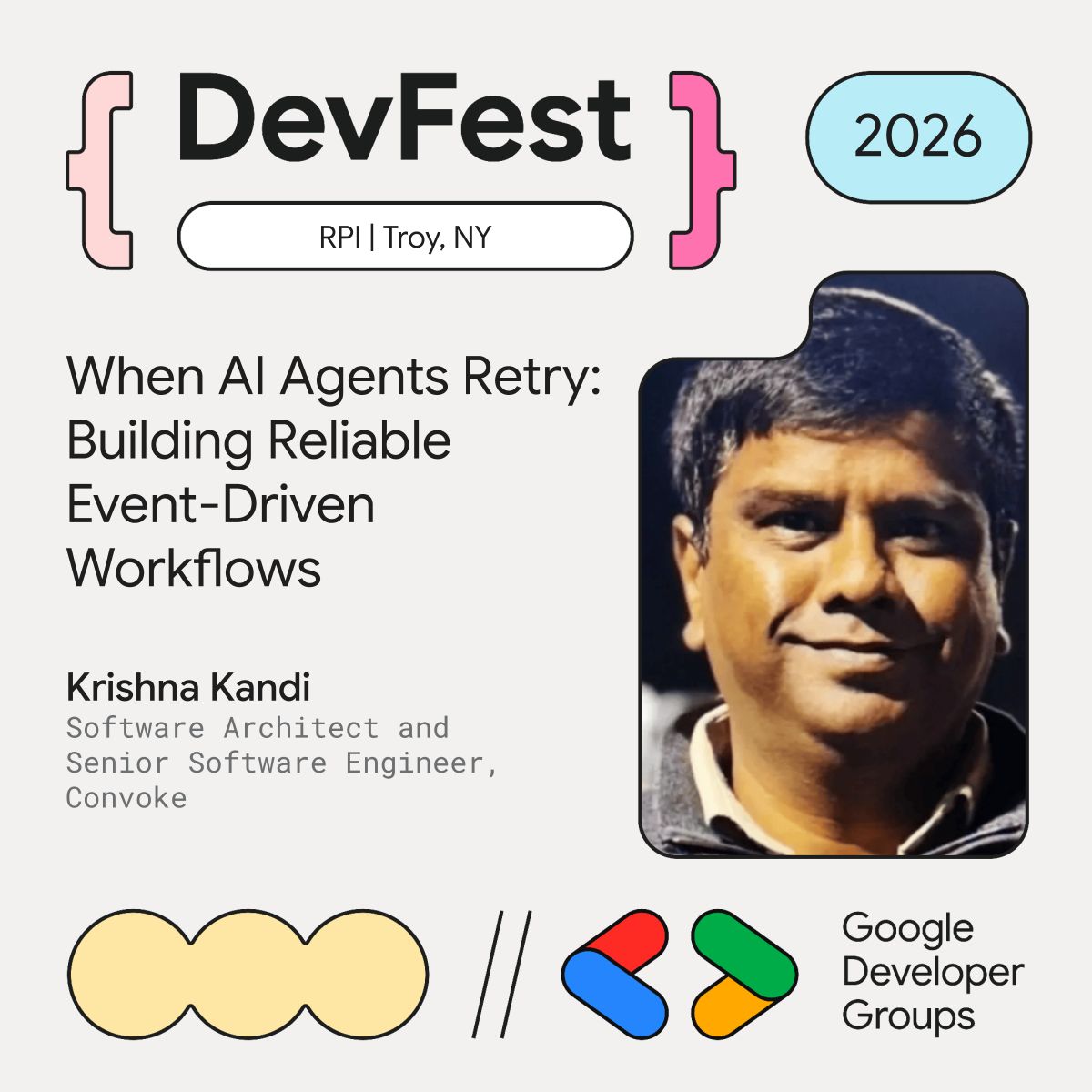 HVTechFest's tweet photo. π€ Catch Krishna Kandi at DevFest Troy 2026 and explore insights from an experienced architect working at the intersection of cloud-native systems, reliability, and modern software engineering!
ποΈ Get your tickets β https://t.co/E0IMMKLCdj
#DevFestTroy #SoftwareArchitecture https://t.co/xY0uMWpBAN