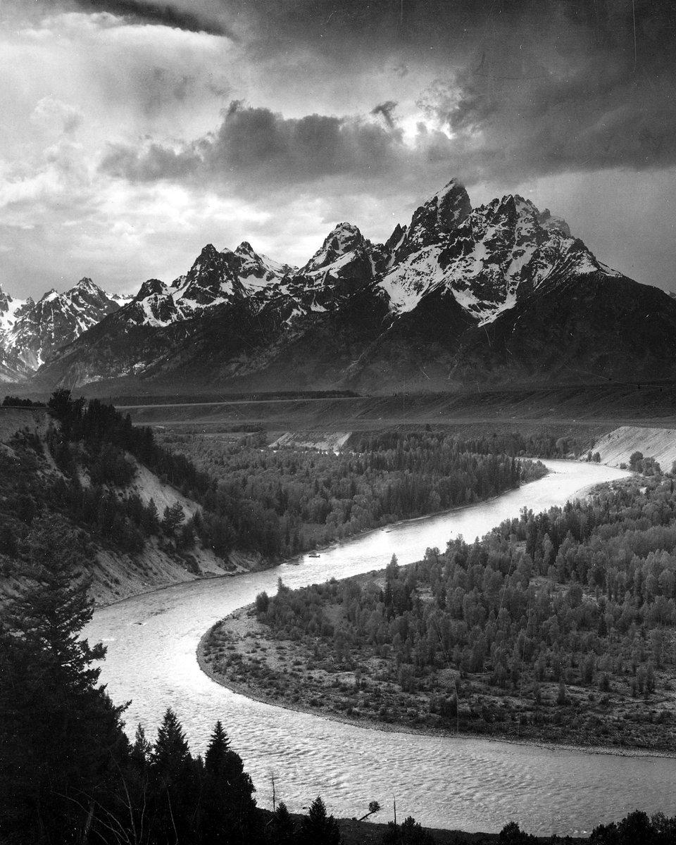 1776pax's tweet photo. "The Tetons and the Snake River", Ansel Adams, Wyoming 1942 https://t.co/fDnaXT0Z22