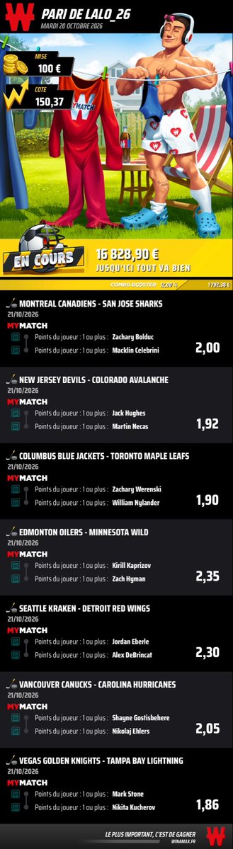APMBetting's tweet photo. NHL TIME🏒🇺🇸

Obligé de vous partager le combi ou je miss clic et wina ne me permet pas d’annuler 🤦🏻‍♂️🤦🏻‍♂️

🎯150
https://t.co/jXGu9z5KjY

🎯3359
https://t.co/wbO9U7CByC

🎯65
https://t.co/RxGQGCvCu6

❤️si tu suis
Bisous 🫡

#TeamParieur #NHL https://t.co/82gEf35wok