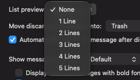 coderdiaz's tweet photo. @uaghazadae A request for me:
- A new option for appearance to select how many lines to preview in the emails list, like Mail app. https://t.co/rGzRH3yfir