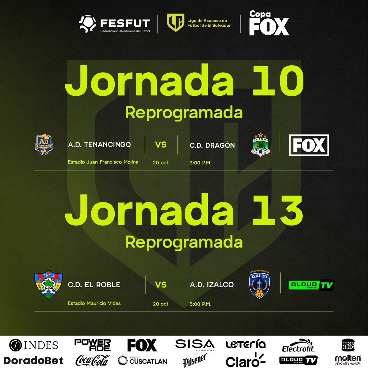ligadeascensosv's tweet photo. ๐๐จ๐ฌ ๐ฉ๐๐ซ๐ญ๐ข๐๐จ๐ฌ ๐ฉ๐๐ง๐๐ข๐๐ง๐ญ๐๐ฌ ๐ฌ๐ ๐ฃ๐ฎ๐๐ ๐๐ง ๐ก๐จ๐ฒ ๐โ๏ธ
Este dรญa se disputarรกn los dos encuentros que fueron suspendidos por lluvia en la jornada 14 de la Liga de Ascenso Copa FOX 2026.
#LigaDeAscenso #CopaFOX https://t.co/oTBCu7Yypy