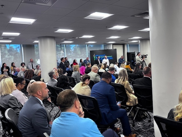 MASALeaders's tweet photo. Over 140+ MASA members gathered in Jeff City today for the State Board of Education mtg., demonstrating their commitment to Missouri's students, schools, and communities. Thank you to @MOSchoolBoards for allowing us to host our luncheon at the Center for Education Safety. https://t.co/em2nIgASs9