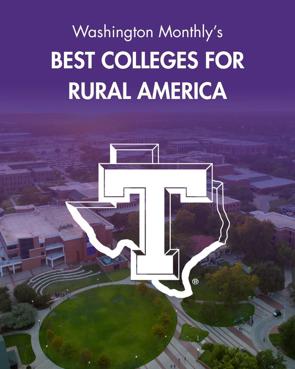 TarletonPrez's tweet photo. .@TarletonState recognized by @Monthly as one of the Best Colleges for Rural America! This recognition reflects our commitment to expanding educational opportunities, removing barriers and preparing students for meaningful careers while strengthening the rural communities we serve 💜

Read More:https://t.co/vQz8GYdIlU 

#TarletonState #BleedPurple