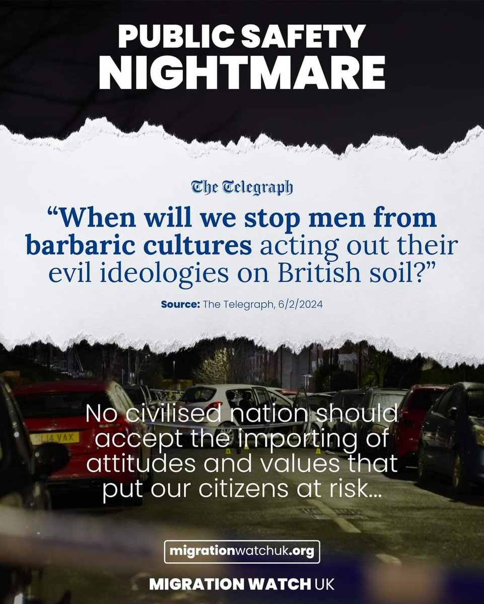 barryrobson's tweet photo. @YusufKizildere @HJB_News__ "The establishment's obsession with 'diversity' and 'multiculturalism' has prioritised the rights of foreign extremists over the security and cultural preservation of the indigenous British population.
- Britain First 🇬🇧
#NoMoreMigrants #DeportNotSupport #ActionNotWords https://t.co/uXvGiqXxnw