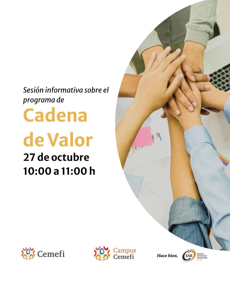 Cemefi's tweet photo. ¿Quieres sumarte a la cadena de valor de la RSE? 🌱

Participa en nuestra sesión informativa virtual y conoce el proceso de postulación, así como las claves para invitar a tus proveedores a integrarse a esta cadena de valor.

Comenta para más información https://t.co/uMECqwk95H