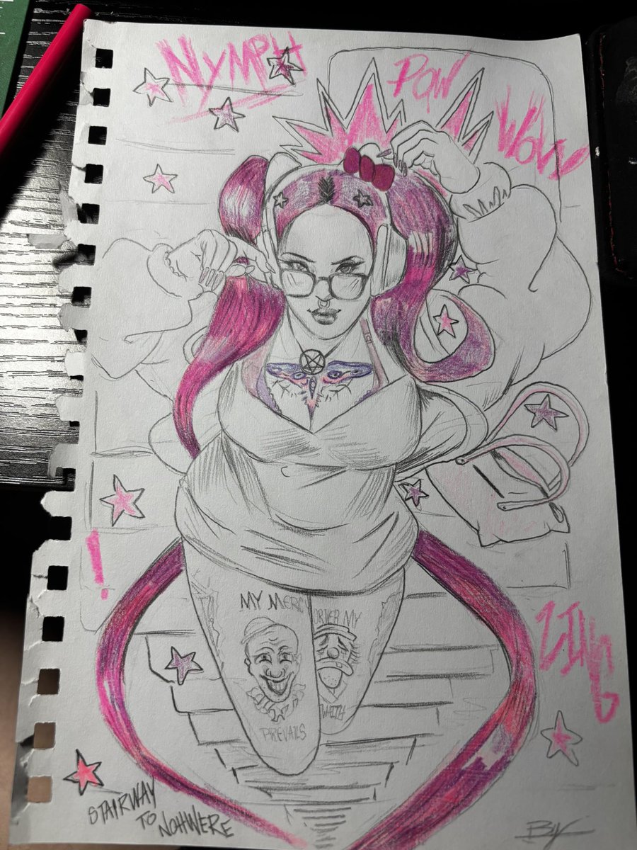 Nymphzsche's tweet photo. Completely forgot to post this but a client  drew me as a little surprise a bit ago🩷 soo cute! https://t.co/DFA77GxlTE